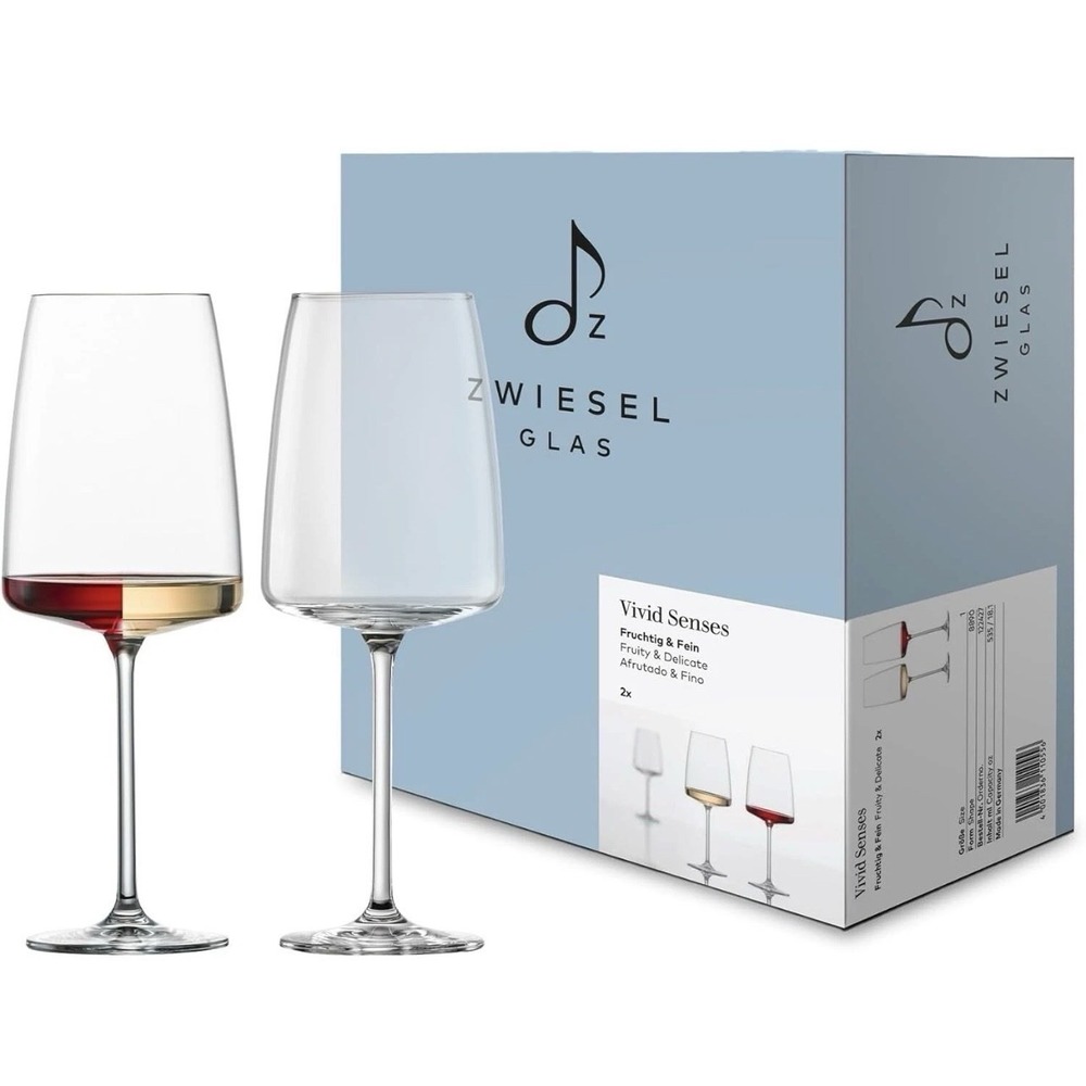 Zwiesel Glas (Glass) Vivid Senses Fruity & Delicate Wine Glasses Set of 2 New